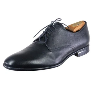 Worn 1x PRADA Oxfords Dress Shoes Saffiano Leather Black Sz. 11 US 10 Prada - Picture 1 of 8