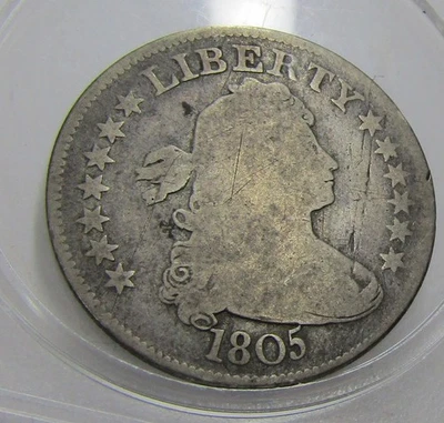 Busto drapeado 1805 cuarto 25c circulado Foto 1 de 4