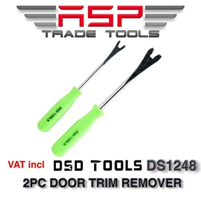 DSD TOOLS 2pc CAR DOOR PANEL REMOVER & INTERIOR TRIM CLIP POPPER TOOL KIT DS1248