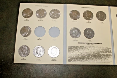 1971-1999 Eisenhower & Susan B. Anthony Dollar Coins in Littleton Folder PDS - Image 1 of 4
