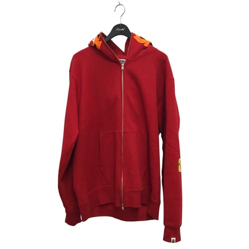 A BATHING APE (BAPE) Felpa con cappuccio e zip intera A Bathing Ape Tiger rossa taglia 2XL