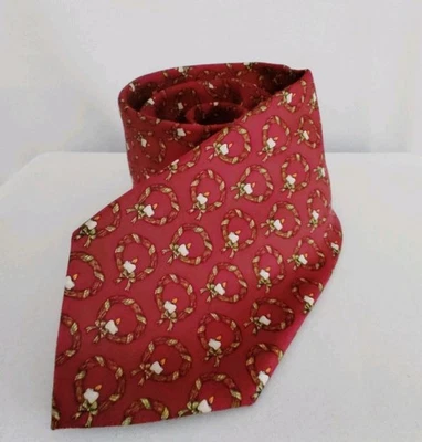 Corbata de seda Brooks Brothers corona vela Navidad corbata estampado  Foto 1 de 3