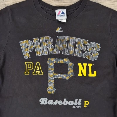 Pittsburgh Pirates Womens T Shirt Medium Crew Neck Black Short Sleeve PA NL - Image 1 of 4