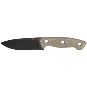 Browning Desolation SM 3.75" Fixed Drop Point, Plain, SS, Tan Micarta #3220508B - Picture 1 of 4