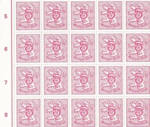 SA20f Belgium 1974 Heraldic Lion mint block of 20 - Picture 1 of 1