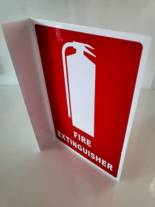 Right Angle Fire Extinguisher Location Sign 150mm x 220mm x 40mm. Safety. New. - Picture 1 of 4