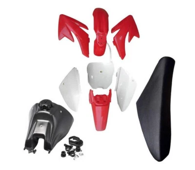 Red Plastics Fairing Kit + Seat + Fuel Tank CRF70 Dirt Pit Bike XR70 140cc 150cc - Image 1 of 4