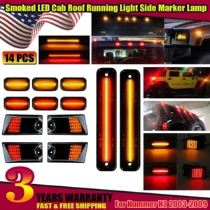 14X Smoked LED Cab Roof Marker Lights For 2003-2009 Hummer H2 SUT Clearance Lamp - Picture 1 of 12