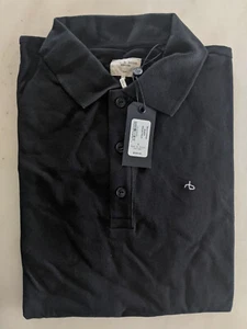 POLO Talla Pequeña NUEVA CON ETIQUETAS RAG & BONE Para Hombre NEGRA ""rb"" Logotipo OFERTA - Imagen 1 de 7