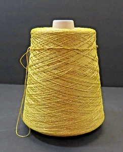 Lurex Yellow Metallic Embroidery Thread Canary 912 Cone Thick Ply 7.9 nm 1 lb - Picture 1 of 6