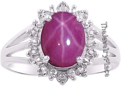 Cornflower Star Ruby Ring Sterling Silver Pink Star Ring Simple Lindy Star Ring - Image 1 of 3