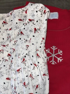 Лот из 2 зимних рождественских праздничных ночных рубашек 4XL ночная рубашка + пуловер халат - Изображение 1 из 4