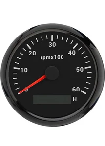 3 3/8'' (85mm) Universal Tachometer 6000RPM Gauge Hour Meter 8 Colors Backlight - Picture 1 of 5