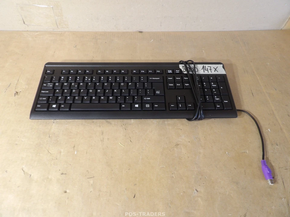 FUJITSU KB410 G QWERTY PS2 high quality and functional keyboard Tastatur Black - Bild 1 von 4
