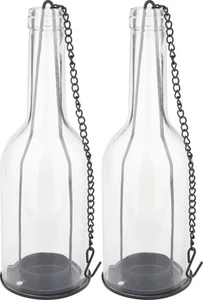 VBS Paquete 2 Botella de Luces de Viento con Cadena Metal 22x7,5cm Jarrón Flor Botella Decoración - Imagen 1 de 7