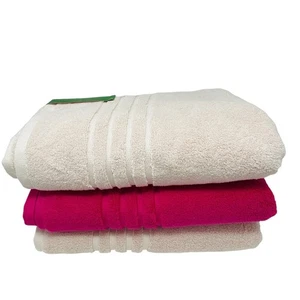 Kate Spade New York Hot Pink Fuchsia Hellrosa Baumwolle Badetücher 3er Set - Bild 1 von 12