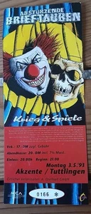 Konzertkarte Abstürzende Brieftauben 1993 nicht entwertet Originalzustand - Bild 1 von 1
