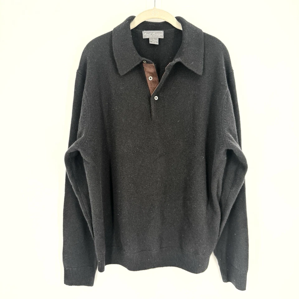 Daniel Cremiux Suéter Hombre Grande L Negro Cachemira Cuello Vacaciones Preppy Trabajo Foto 1 de 4