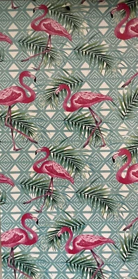 Beach towels 30x60 Inches Velour 100% Cotton  pink Flamingos island fun! - Image 1 of 4