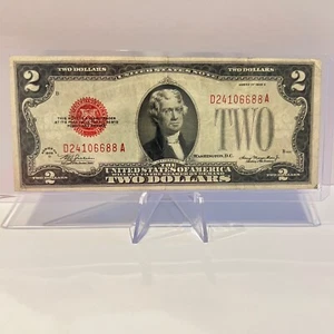 Series 1928D $2 Dollar Bill Legal Tender Red Seal Note (D24106688A) US Currency - Picture 1 of 2