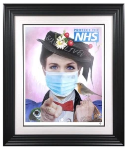 jj adams art, Framed Mary Poppins Stay Home Save Lives, 24 Hour Sell Out. - Picture 1 of 4