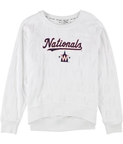 DKNY Womens Washington Nationals Sweatshirt, White, Small Cover