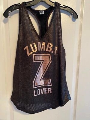 Nuevo con etiquetas Top Zumba XS espalda deportiva con letras doradas Foto 1 de 4