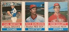 1976 HOSTESS 3 CARD PANEL CARL MORTON/RICK BURLESON/DON GULLETT  RARE!