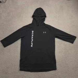 Under Armour ScrapLife Hoodie Mens Small Black HeatGear Loose Fit 3/4 Sleeve - Picture 1 of 8
