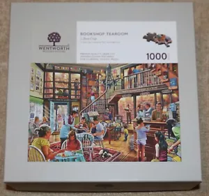 WENTWORTH 1000 PC WOODEN JIGSAW PUZZLE - BOOKSHOP TEAROOM' - NEW IN BOX - Picture 1 of 6