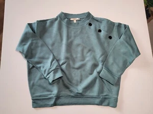Sweatshirt Esprit Gr. S mit Knöpfen petrol-grün wie neu - Bild 1 von 3