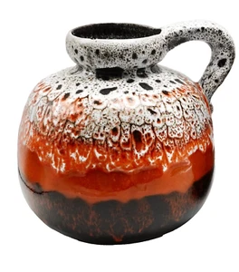 Blue Mountain Keramik Kanne mit Griff Apollo 854 braun rot Lavaglasur - Chip am Rand - Bild 1 von 10