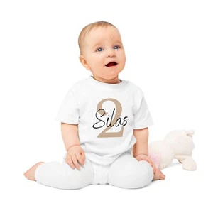 Personalisierte 2. Geburtstag Baby T-Shirt mit Name - Picture 1 of 7