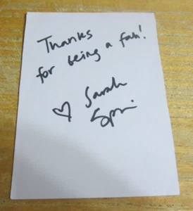 Sarah Spain Sportscaster handsignierte signierte 3,25 x 4,5 handschriftliche Notiz - Bild 1 von 3