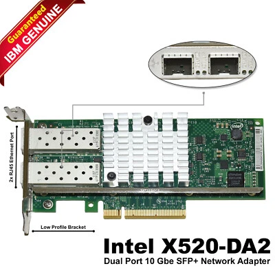 IBM 49Y7961 Intel X520-DA2 Dual Port 10GbE SFP+ Network Adapter Card - Image 1 of 4