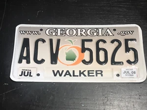 Vintage 2005 Georgia Nummernschild Walker County ACV5625 mit 2008 Aufkleber - Bild 1 von 1