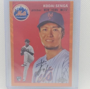 2023 Topps Chrome Platinum Anniversary - Orange Refractor #500 Kodai Senga /25 - Picture 1 of 2