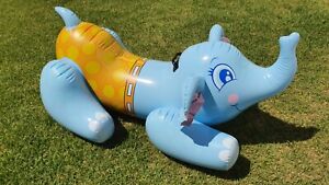 Inflatable 2007 Intex Elephant Ride on Pool Toy Used *repaired from seam split*