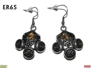 steampunk earrings silver gasmask dieselpunk hypoallergenic stainlesssteel #ER65 - Picture 1 of 5