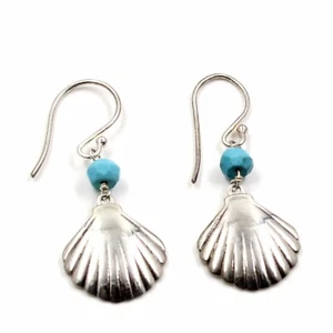 Orecchini pendenti perle turchesi creati in laboratorio in argento sterling 9... - Foto 1 di 4