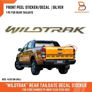 Calcomanía plateada portón trasero Wildtrak para Ford Ranger PX MK3 2018-2021 - Imagen 1 de 9