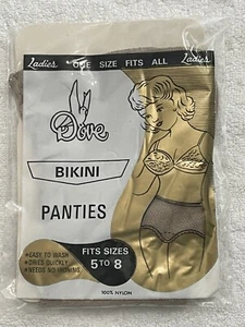 Vintage Dove 100% Nylon Bikini Panty OSFA 5-8 Beige NIP - Picture 1 of 5