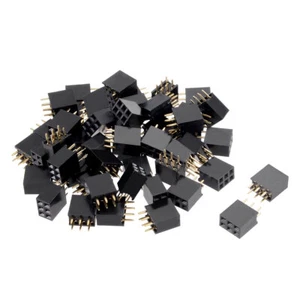 50pcs 2,54mm Abstand 2x3-Pin Zweireihig Gerader Stecker Buchse Stiftleiste - Bild 1 von 3