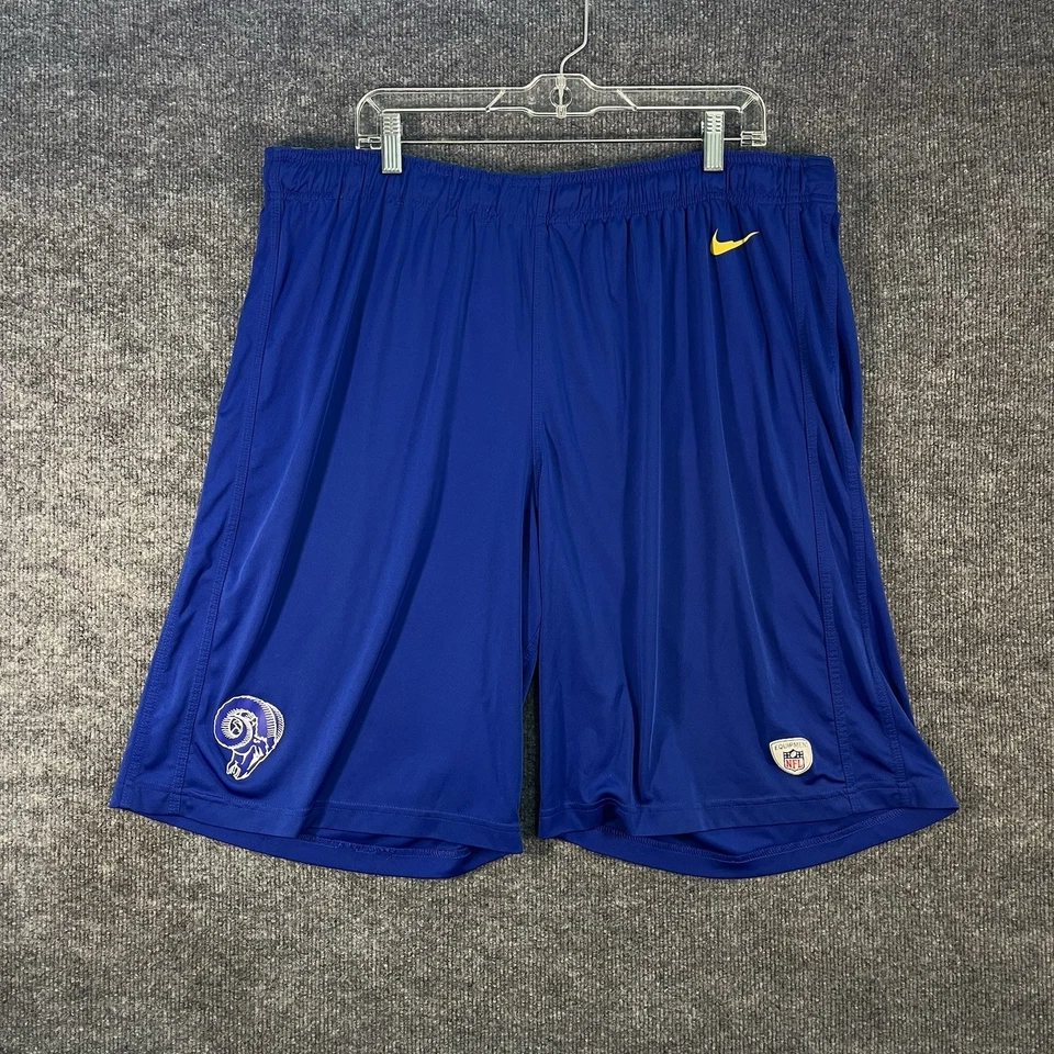 Pantalones Cortos Nike Dri Fit Los Angeles Rams Para Hombres 2XL Emitidos por Equipo NFL Sobre el Campo De Colección Azul Foto 1 de 4