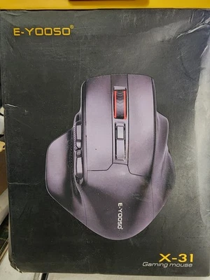E-YOOSO X-31 Wireless Gaming Mouse 2.4GHz Ergonomic Adjustable DPI Black - Image 1 of 4