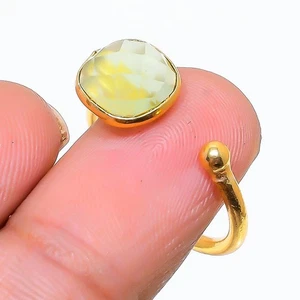 Citrine Gemstone Handmade 925 Sterling Silver Jewelry Ring Size Adjustable O946 - Foto 1 di 4