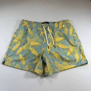 Abercrombie 5” Inseam Resort Pineapple Stretch Swim Beach Trunk - Yellow Mns S - Picture 1 of 12
