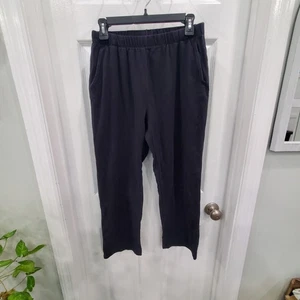 Lands End Womens Sz PM Black Elastic Waist Pants With Front Pockets 25.5 Inseam - Picture 1 of 5