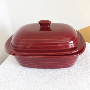 The Pampered Chef Cranberry Roaster Dutch Oven stoneware red 3L casserole dish - Picture 1 of 11