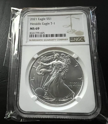 *2021 ASE Heraldic Eagle T-1.  NGC MS69. Cert # 8331779-425 (NR) - Image 1 of 2